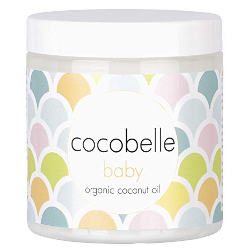 Cocobelle Baby Pure & Gentle Premium 100% Organic Virgin Coconut Oil for Babies – Perfect for Dry Skin, Eczema, Scalp/Cradle Cap, Bottom Balm, Nappy Rash Balm, Sores, Flaky Skin & Baby Massage Oil