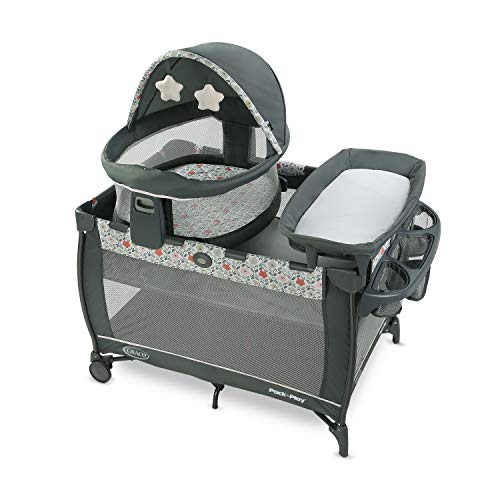 Graco Pack 'n Play Travel Dome LX Playard | Includes Portable Bassinet, Full-Size Infant Bassinet, and Diaper Changer, Annie