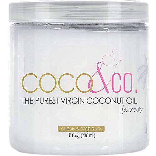 100% RAW Coconut Oil for Skin & Hair, Clean Beauty Grade, Pure and Organic Extra Virgin by COCO & CO. 8 Fl Oz (Pack of 1)