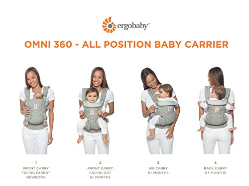 Ergobaby Carrier, Omni 360 All Carry Positions Baby Carrier, Pearl Grey