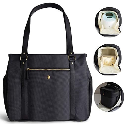 IDAHO JONES Breast Pump Bag with Cooler Pocket - Ellerby | Spectra Pump Bag for Working Moms | Stylish Spectra S1 Bag Fits 15” Laptop | Cool Storage Bags for Spectra S1 Breast Pump Cooler Bag