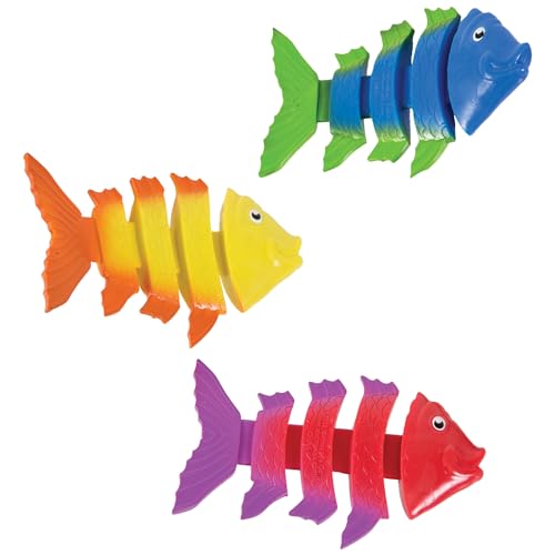 SwimWays Fish Styx Kids Fish-Shaped Pool Diving Toys (3 Pack), Bath Toys & Pool Party Supplies for Kids Ages 5 and Up
