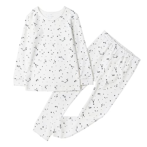 Owlivia 100% Organic Cotton Baby Long Sleeve Pajama Sets, Toddler Boy Girl 2-Piece Sleepwear(3 Years, Blue Star)