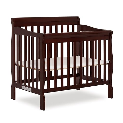 Dream On Me Aden 4-in-1 Convertible Mini Crib In Espresso, Greenguard Gold Certified, Non-Toxic Finish, New Zealand Pinewood, With 3 Mattress Height Settings