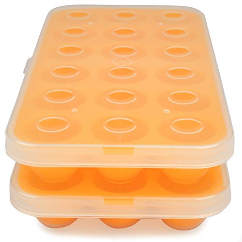Silicone Baby Food Storage Tray (2 Pack) - Pop Out 1oz Portion Silicone Freezer Tray - Non Toxic, BPA & PVC Free