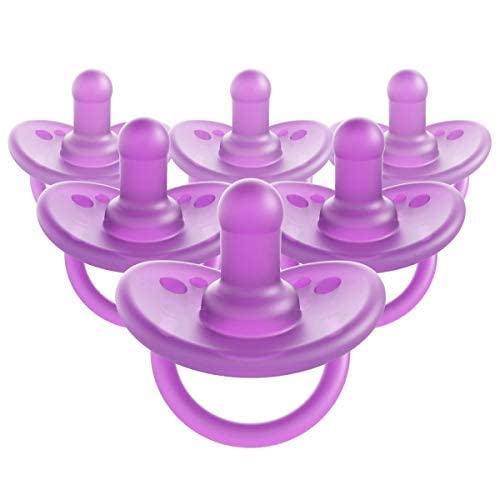 Evenflo Balance + Cylindrical Pacifier (0 Months+, 6pk, Purple)