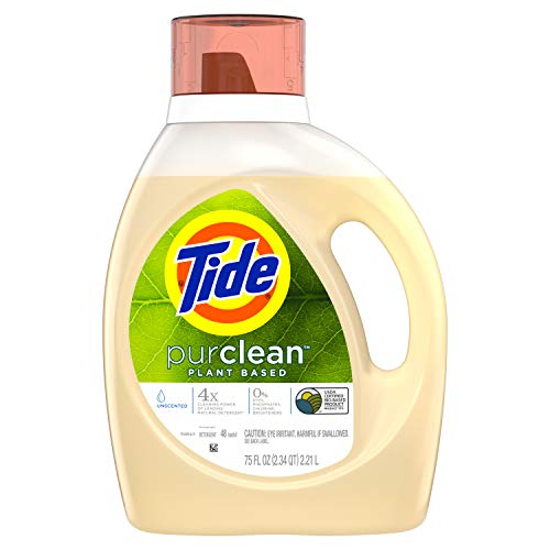 Tide Purclean Liquid Laundry Detergent for Regular and HE Washers, Unscented, 75 Fluid Ounce (Packaging May Vary)