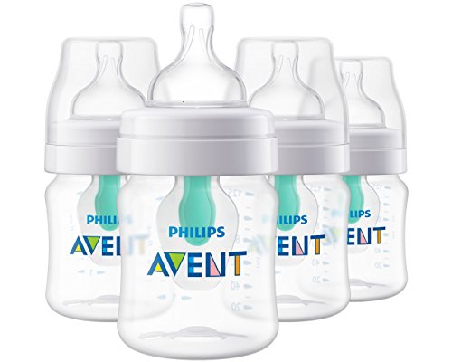 Philips AVENT Anti-colic Baby Bottle with AirFree Vent, 4 Oz, Pack of 4