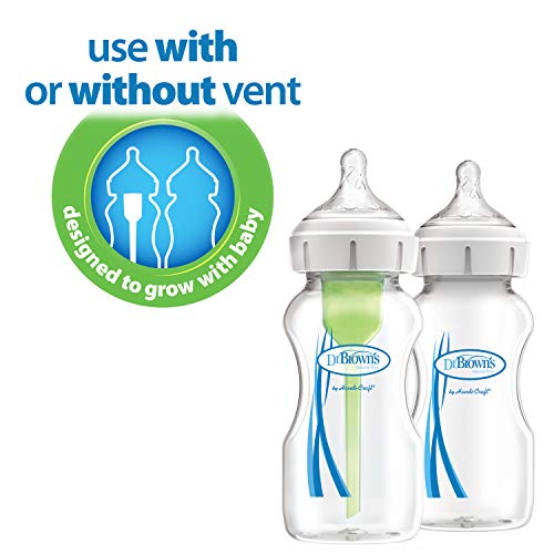Dr. Brown's Options+ Wide-Neck Glass Baby Bottles, 5 Ounce, 3 Count