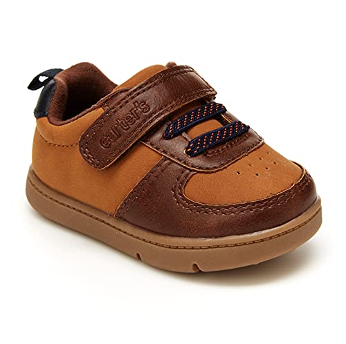 Carter's baby boys Kyle Fashion Sneaker First Walker Shoe, Brown, 4.5 Infant US