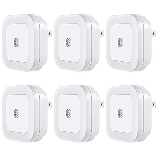 Vont 'Lyra' LED Night Light, Plug-in [6 Pack] Super Smart Dusk to Dawn Sensor, Night Lights Suitable for Bedroom, Bathroom, Toilet, Stairs, Kitchen, Hallway, Kids, Compact Nightlight, Cool White