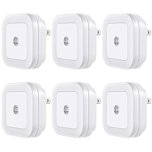 Vont 'Lyra' LED Night Light, Plug-in [6 Pack] Super Smart Dusk to Dawn Sensor, Night Lights Suitable for Bedroom, Bathroom, Toilet, Stairs, Kitchen, Hallway, Kids, Compact Nightlight, Cool White