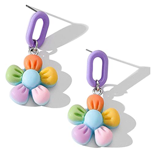 Statement Earrings for Women Acrylic Resin Multicolor Earrings for Girl Dangles Drop Earrings