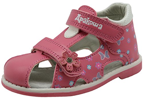 Apakowa Boy's and Girl's Double Adjustable Strap Closed-toe Sandals (Toddler)