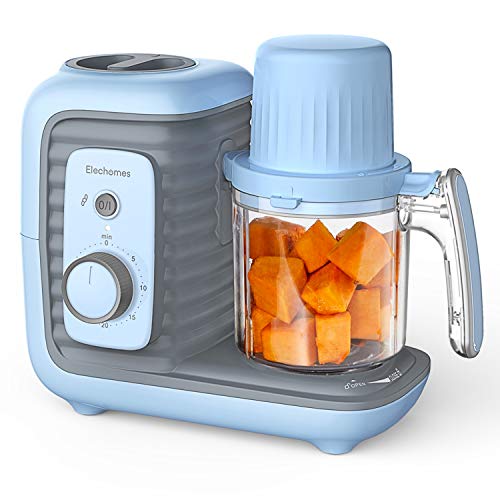Baby Food Maker, Elechomes 8 in 1 Baby Food Processor Blender Grinder Steamer Warmer, Multifunctional Baby Food Mills for Cooking Organic Healthy Infants and Toddlers Puree, Timer Control