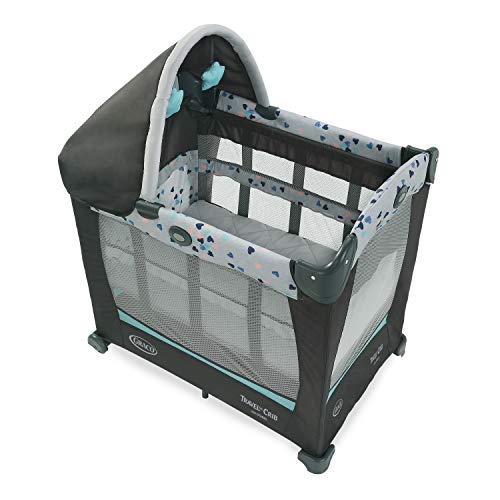 Graco Travel Lite Crib | Travel Crib Converts from Bassinet to Playard, Lauren