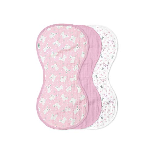 Green Sprouts Muslin Burp Cloths Made from Organic Cotton 4 Absorbent, Super Soft Layers Protect from Sniffles, Drips & Drools 100% Organic Cotton Muslin Machine Washable, Pink