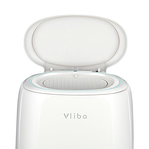 Vliba Diaper Pail (White) - Free Bags - Includes up to 6 Months' Supply of Refill Bags (1125 Diaper Count)