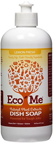 EcoMe Dish Soap Liquid, Lemon Fresh, 16 Fl Oz (Pack of 6)