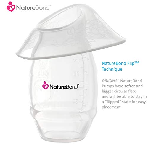 NatureBond Silicone Breastfeeding Manual Breast Pump Milk Saver Suction. New 2020 Basic Pump with Cover Lid, Air-Tight Vacuum Sealed. BPA Free