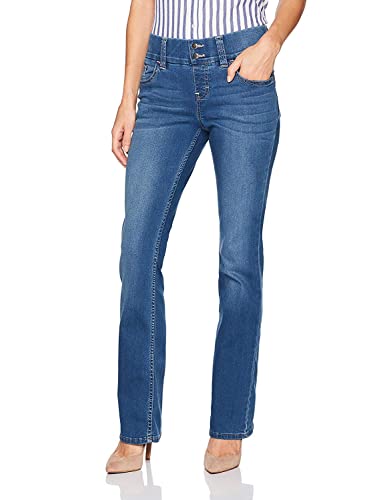 Riders by Lee Indigo womens Pull on Waist Smoother Bootcut Jeans, Mid Shade, 12 Petite US