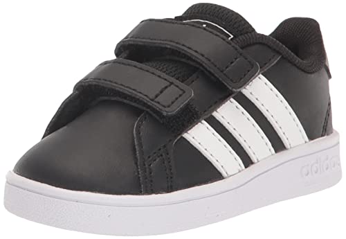adidas Kids Grand Court Tennis Shoe, Black/White/White, 5 US Unisex Toddler