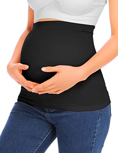 Rheane Belly Bands for Pregnant Women Pregnancy Belly Band Pregnancy Belly Support Band Maternity Pants Extender （Black 1）