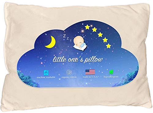 Little One's Pillow - Toddler Pillow, Delicate Organic Cotton Shell, Handcrafted in USA - Soft Yet Supportive Pillows for Kids, Machine Washable 13 X 18