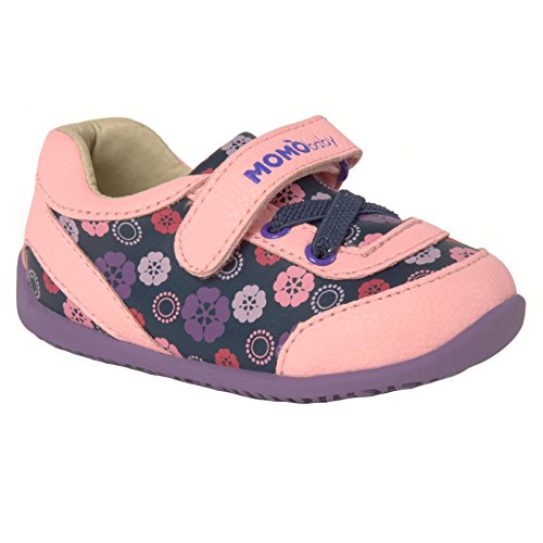 Momo Baby Girls First Walker Toddler Heather Leather Sneaker Shoes - 8 Pink/Purple