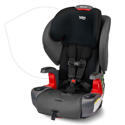 Britax Grow with You Harness-2-Booster Car Seat, 2-in-1 High Back Booster, Quick-Adjust 5-Point Harness, Mod Black