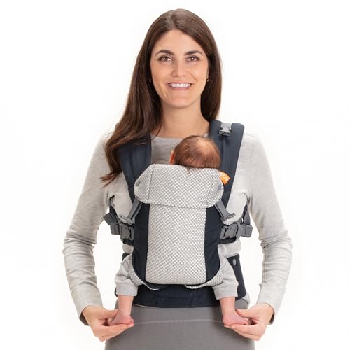 Beco Baby Carrier Gemini Newborn to Toddler - Front, Back and Hip Seat Carrier, Baby Carrier Backpack & Baby Front Carrier with Adjustable Seat, Ergonomic Baby Holder Carrier 7-35lbs (Cool Navy)