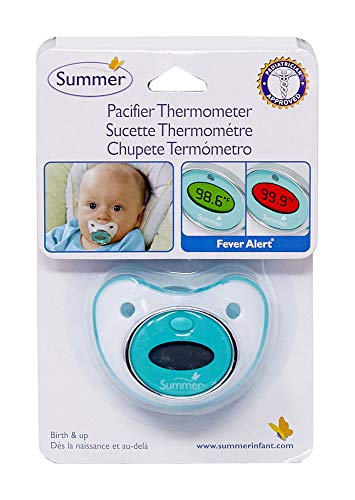 Summer Pacifier Thermometer, Teal/White