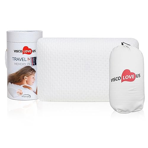 VISCO LOVE ProComf Travel and Camping Mate/Baby/Kid's/Teen's/Adult's Memory Foam Pillow (White)