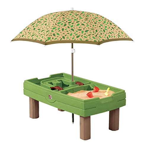 Step2 Naturally Playful Sand & Water Activity Center | Kids Sand & Water Table with Umbrella