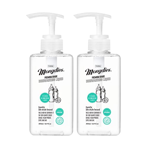 Mongdies Baby Bottle,Toy & Fruit Liquid Soap-Coconut Palm derived naturally surfactant 500ml [2 set]