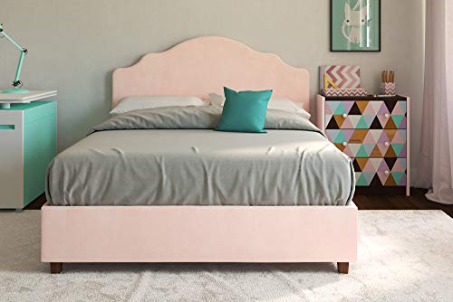 DHP Savannah Upholstered Platform Bed, Pink, Full