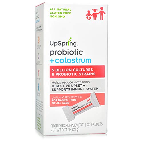 Upspring Probiotic + Colostrum Powder for Babies and Kids | Flavorless Powder to Help Reduce Digestive Upset and Provide Immune Support | 30 Packets