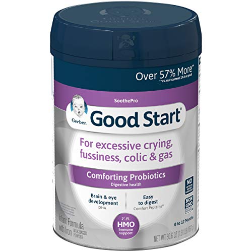 Gerber Good Start Soothe (HMO) Non-GMO Powder Infant Formula, Stage 1, With Iron, 2’-FL HMO and Probiotics for Digestive Health and Immune System Support, 30.6 Oz