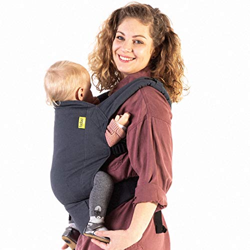 Boba Baby Carrier Classic - Backpack or Front Pack Baby Sling for 7 lb Infants and Toddlers up to 45 pounds (Organic Midnight)