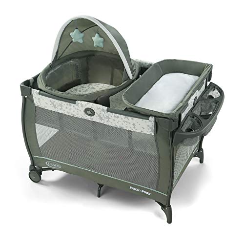 Graco Pack 'n Play Travel Dome Playard | Includes Travel Bassinet, Full-Size Infant Bassinet, and Diaper Changer, Oskar