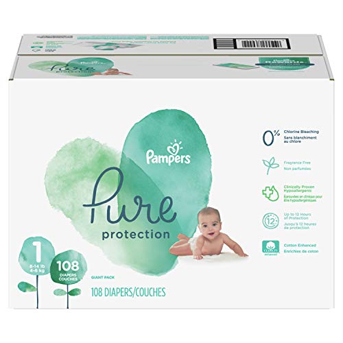 Pampers Easy Ups - Unisex Disposable Pull-Up Diapers for Babies, Size 1 (108 Count), 8-14 lbs