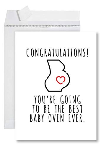 Andaz Press Funny Jumbo Baby Shower Card With Envelope 8.5 x 11 inch, Funny Greeting Card, Best Baby Oven Ever