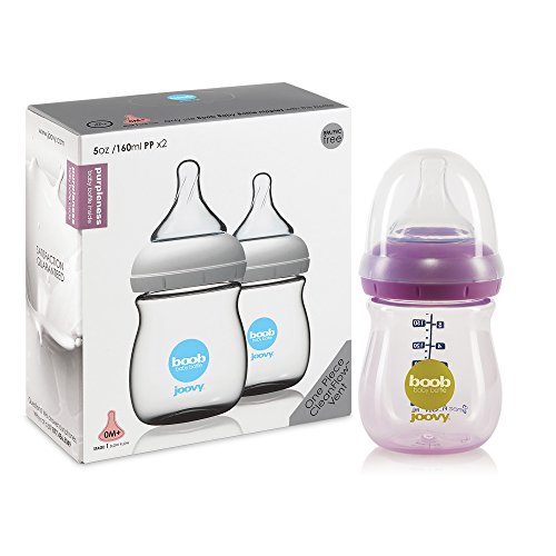 Joovy Boob PP Baby Bottle, Purpleness, 5 Ounce, 2 Count