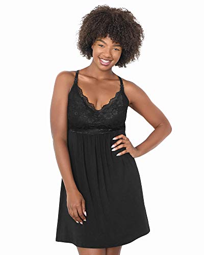 Kindred Bravely Lucille Nursing Nightgown & Maternity Gown (Midnight, Large)