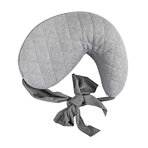 Boppy Anywhere Nursing Pillow Support, Soft Gray Heathered with Stretch Belt that Stores Small, Breastfeeding and Bottle-feeding Support at Home and for Travel, Plus Sized to Petite, Machine Washable