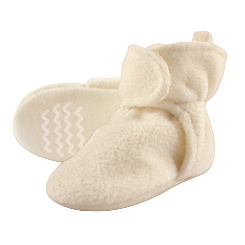 Hudson Baby Unisex Cozy Fleece Booties, Cream, 0-6 Months