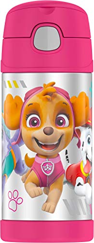 THERMOS FUNTAINER 12 Ounce Stainless Steel Vacuum Insulated Kids Straw Bottle, Paw Patrol