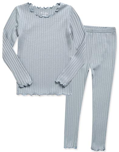 VAENAIT BABY Kids Girls Long Sleeve Modal Sleepwear Pajamas 2pcs Set shirring Mint S