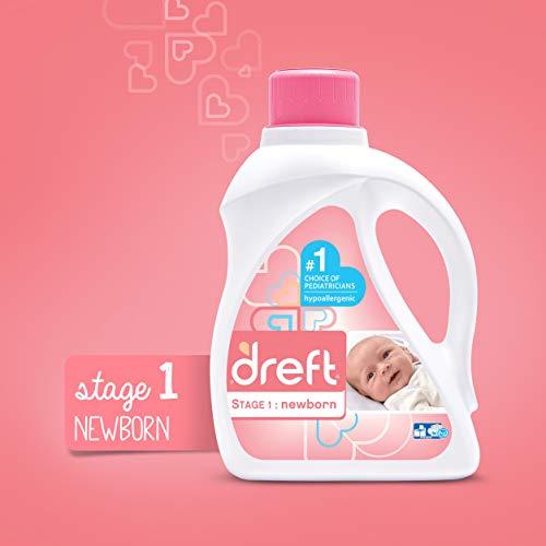 Image of Dreft Stage 1: Newborn Hypoallergenic Liquid Baby Laundry Detergent (HE), Natural for Baby, Newborn, or Infant, 50 Ounce (32 Loads), 2 Count (Packaging May Vary)