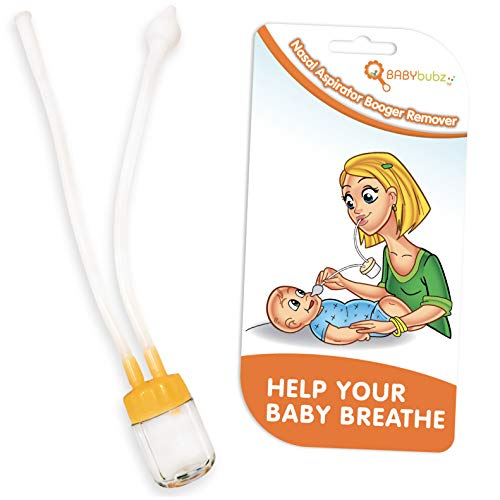 Baby Nasal Aspirator Clears Mucous & Sinus Congestion - Hospital Grade Booger Remover is Safe, BPA Free, Easy to Use - Clean Sick Toddlers & Infants Nose & Help Child Breathe Better With a Cold or Flu